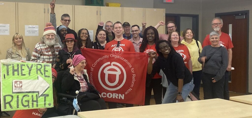 ACORN Hamilton members pose for a photo.